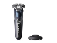 Philips Shaver Series 5000 S5885/25 Elektrisk Rakapparat För Våt- Och Torrakning, Roterande Rakhuvud, Blå, Steelprecision Blades, Sh71, 2 År, Batteri