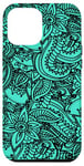 Coque pour iPhone 12 Pro Max Imprimé cachemire - Motif art zen - Bleu turquoise