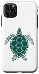 Coque pour iPhone 11 Pro Max Joli motif floral tortue de mer bleu marine corail et coquillage