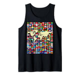 252 Flags,World Flags,World map with flags. Tank Top