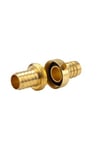 GARDENA Brass Hose Fitting 3 Parts: Screw For Extension Hose, 33.3 mm (G 1 ") - Thread, For 19 mm (3/4") - Tubing (7152-20)