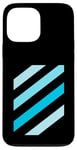 Coque pour iPhone 13 Pro Max Graphique de couleur bleue à rayures bleues