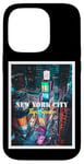 Coque pour iPhone 14 Pro Cool New York City Times Square Skyline Illustration Graphic