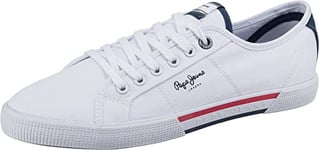 Pepe Jeans London Homme Brady Men Basic Basket, White (White), 42 EU