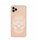 Coque Iphone 11 PRO MAX mort blanc mexicaine calavera fleur transparente