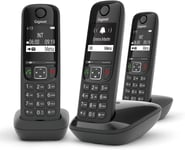 As690A Trio-3 Telephones Dect Sans Fil Avec Repondeur-Ecran A Haut Contraste-Excellente Qualite Audio-Profils Sonores Reglables-Fonction Mains Libres-Protection Des Appels,Noir