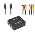 3 RCA CVBS to HDMI HD Upscale Video 1080P AV Composite Converter Adapter KIT