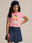 Ralph Lauren Kids' Polo Bear Stripe T-Shirt, Nantucket Red