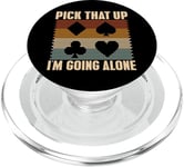 Pick That Up I'm Going Alone Jeu de cartes vintage Euchre PopSockets PopGrip pour MagSafe