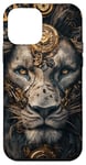 Coque pour iPhone 12 mini Horloge mécanique à engrenages steampunk avec visage de lion