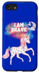 Coque pour iPhone SE (2020) / 7 / 8 Licorne Brave I AM BRAVE