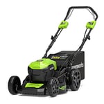 Greenworks GD40LM46SP Tondeuse à Gazon Sans Fil Autopropulsée avec Moteur Sans Brosse pour Grandes Pelouses Jusqu'à 600m², Largeur de Coupe 46 cm, Sac 55L SANS Batterie 40V Ni Chargeur, Garantie 3 Ans