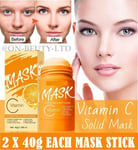 2 X 40g New Vitamin C Face Mud Mask Solid Stick Vitamin C Bright Face Mask