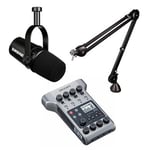 Shure MV7 USB/XLR Dynamic Podcasting Microphone Duel Personal PodCast Audio KIT