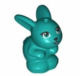 LEGO Friends Baby Bunny Rabbit Sitting Animal Minifigure (Dark Turquoise)