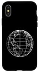 Coque pour iPhone X/XS World Globe Line Art Carte planète Terre Atlas Voyage