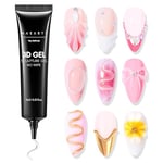 Makartt Gel 3D Nail Art - 15g Rhinestone Glue Gel pour Ongle Multifonctionnel Colle à Ongles Sculpting Gel Transparent UV LED pour Nail Charms DIY Nail Design Sculpture Nail Styling dans la Maison