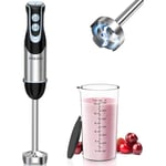 FRESKO Stainless Steel Hand Blender 1200W Electric Stick Blender with 12 Speed