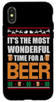 Coque pour iPhone X/XS It's The Most Wonderful Time For A Beer Funny Ugly Christmas