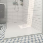 Receveur de douche 90 x 160 cm, résine, blanc, GoodHome Cavally