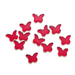 mesbilles - 4 Billes Papillon Rouge - Galet en Verre 20 mm - Billes Plates