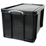 Really Useful Box Plastic Storage 84 Litre Black 440 x 710 x 380 mm