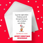 Christmas Card for Neighbour - Funny "Twas the night before Christmas..."