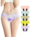 Neione Culotte Menstruelle Flux Moyen Slip Bresilien en Modal pour Règle Grande Taille Femme Bikini Menstruel Lot de 5 Joyance 4XL