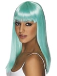 Glamourama Wig Ladies Long Straight Blue Fancy Dress Wig