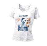 T-Shirt Femme Col V Johan Cruyff Vintage Footballeur Foot Star