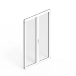 Porte fenêtre alu 2 vantaux GoodHome blanc - l.120 x h.215 cm, tirant droit