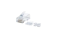 Intellinet RJ45 Modular Plugs, Cat6A, UTP, 3-prong, for solid wire, 15 µ gold plated contacts, 80 pack - netværk-konnektor