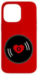 Coque pour iPhone 14 Pro Max disque vinyle vintage cœur album rouge valentines mignon rétro