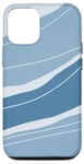 Coque pour iPhone 12/12 Pro Coups de pinceau bleu clair Boho tendance