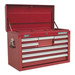 Sealey Top Chest 8 Drawer With Ball Bearing Runners Tool Storage Box Red AP33089