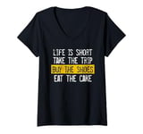 Womens Life Is Short Take The Trip YOLO Self Love Travelers V-Neck T-Shirt