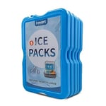 Home Freezer Blocks Ice Packs for Lunch Bags & Coolers - Slim, Reusable & BPA-Free Freezer Packs | Long-Lasting, Quick Freeze | Perfect for Picnic, Camping, Beach & Outdoor Sports (Blue - 5 Pack)