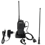 Retevis RT1 Talkie Walkie Longue Portée, Professionnel Robuste Talkie Walkie, 16CH 3000mAh Rechargeable Radio Bidirectionnelle avec Écouteur pour Fabrication(Noir, 1 Pièces)