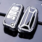 QYV Coque de Protection pour clé de Voiture, adaptée pour Audi A1 A3 A4 A5 Q7 A6 C5 C6 TT Q3 Q7 S3 Protection Anti-Chute Accessoire de Style de Voiture | Étui à clés pour voi,A-Silver