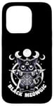 Coque pour iPhone 15 Pro Black Meowgic Goblincore Adorable chat effrayant Noir magique