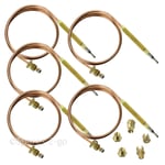 5 x UNIVERSAL Thermocouple Kit 1200mm & Fixings Gas Boiler Oven Cooker Grill