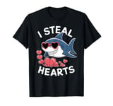 Cool Shark I Steal Hearts Valentines Day Funny Shark Boy Kid T-Shirt