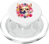 CHIHUAHUA Fleurs Jouet Tasse à thé Pet Dog Puppy Best Friend Couronne PopSockets PopGrip pour MagSafe