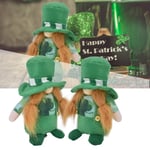 2 st tomtar docka söt handgjord grön hatt ansiktslös St. Patrick's Day dekoration för rum soffa bord (kvinnors docka)