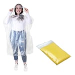 eBuyGB pour Homme d'urgence imperméable Ponchos de Pluie avec Hoods XL Transparent/Jaune