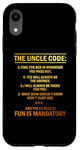 iPhone XR 5 Rules For The Uncle Code #1 Fun Is Mandatory Niece Nephew Case