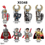 8 st/set Medeltida riddare Actionfigurer Byggstenar Stridspräst Patronriddare Montering Minifigurer Samlarobjekt Leksaker Barn Fans Gåvor[HK]