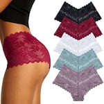 FINETOO Pack of 5 Women's Lace Sexy Underwear for Women, Soft and Comfortable Briefs, Boxer Shorts, Hipster Panties, Lingerie, Multipack, S-XL