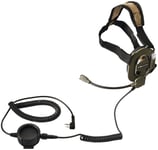 Casque bow m tactical pour talkie walkie midland, icom