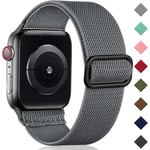 Loop-rem kompatibel med Apple Watch-rem, justerbar stretch nylon flätad sport ersättningsrem för iWatch SE Series 9/8/7/6/5/4/3/2/1